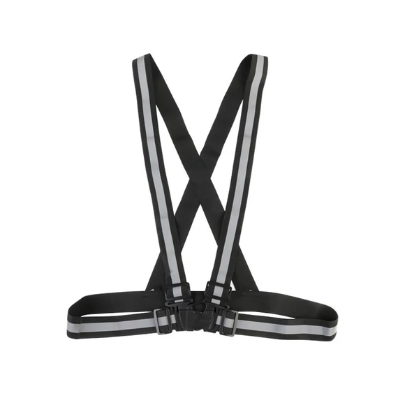 Láthatósági mellény - fekete - fényvisszaverő csíkokkal