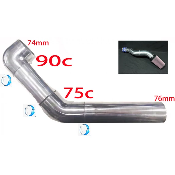 Univerzális cold air intake cső - 74/76mm - alumínium