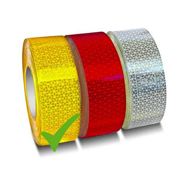 Fényvisszaverő szalag – “E” jeles – sárga – 45 m × 5 cm