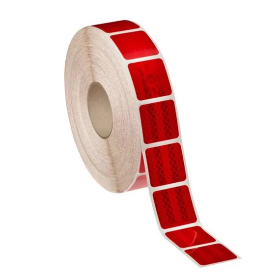 Fényvisszaverő szalag – szakaszos – “E” jeles – piros – 45 m × 5 cm