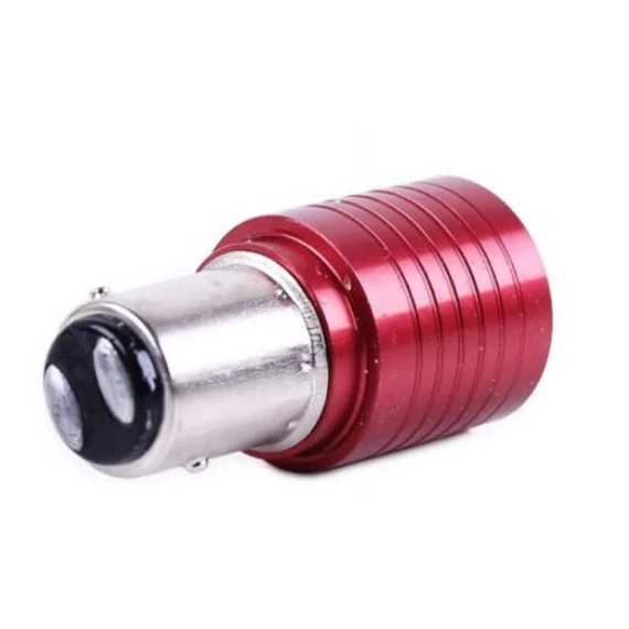 BAY15D 1157 LED izzó COB projektorlencsés 21/5W - piros (2 db)