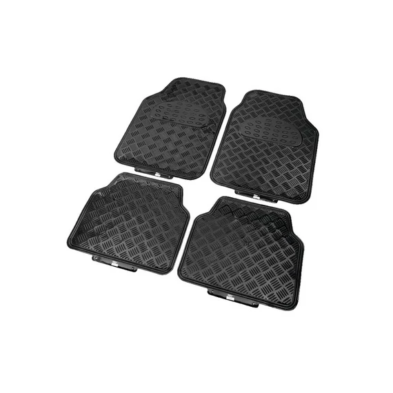 Univerzális gumiszőnyeg szett - 4 db - alumíniumhatású - fekete