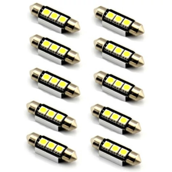 SOFITA CANBUS LED izzó 10×41 mm – fehér – 3 SMD – 10 db