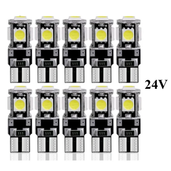 T10 LED izzó 5SMD CANBUS 24V 10db