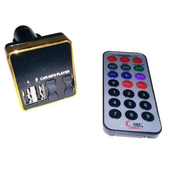 FM transmitter autóba HF-MP3 - MP3 lejátszó - microSD USB - LED kijelző