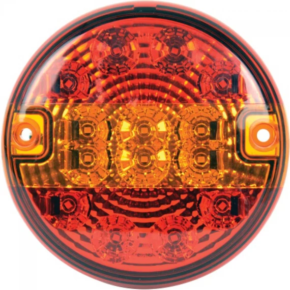 Hátsó LED lámpa - kerek - 3 funkciós - 140mm - 12V