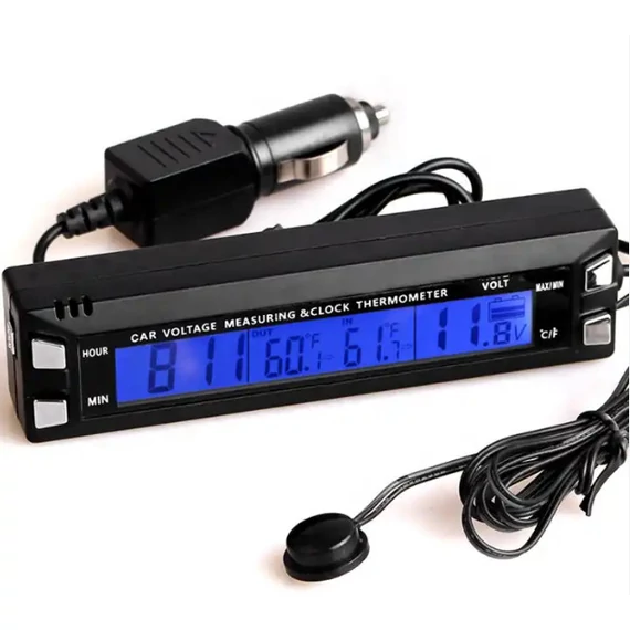 Digitális hőmérő külső/belső - dátum/idő - háttérvilágítással