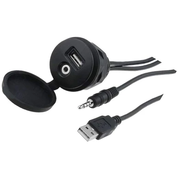 ACV C0003 USB/AUX aljzat hosszabbító 2 m-es kábellel, védőfedéllel