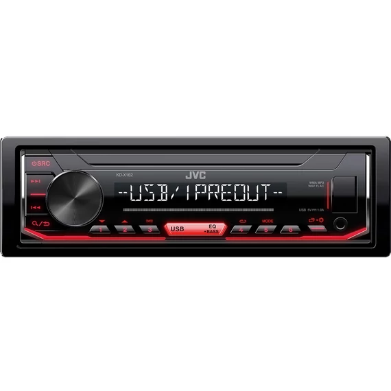 JVC KD-X162 mechanika nélküli autórádió USB AUX FLAC kormánytávvezérlés előkészítés