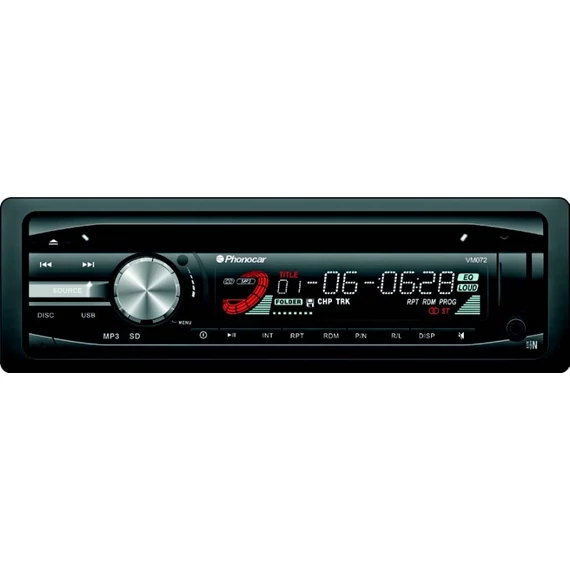 Phonocar VM072 autós médialejátszó DVD CD MP3 USB Bluetooth SD ISO méret távirányító