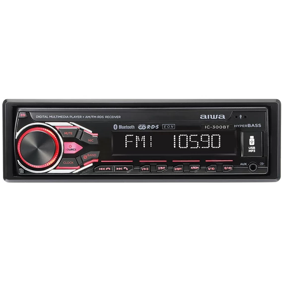 Aiwa IC-300BT autórádió Bluetooth USB MP3 levehető előlap