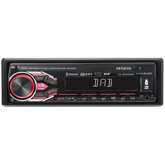 Aiwa IC-320DAB autórádió DAB+ Bluetooth USB SD levehető előlap