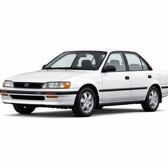 Toyota Corolla 4 ajtó 1989 fehér – oldalnézeti illusztráció
