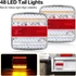 E-jeles LED utánfutó hátsó lámpa szett – 7 pólusú csatlakozóval, komplett világítás 12/24V